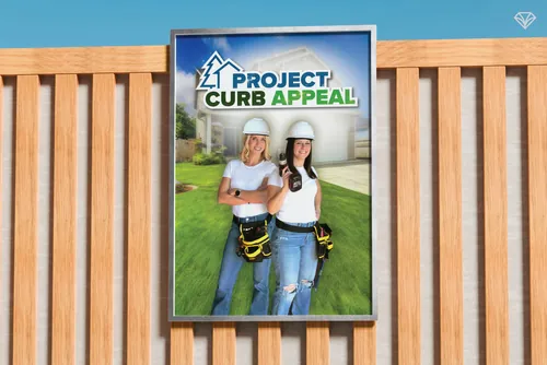 Project Curb Appeal sign on a fence